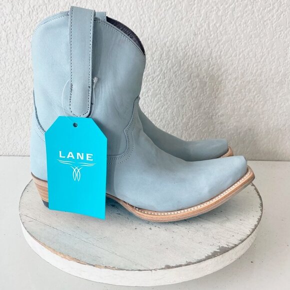 Lane EMMA JANE Womens Cowboy Bootie 6.5 Western Blue Cowgirl Short Ankle Boots - Picture 2 of 12